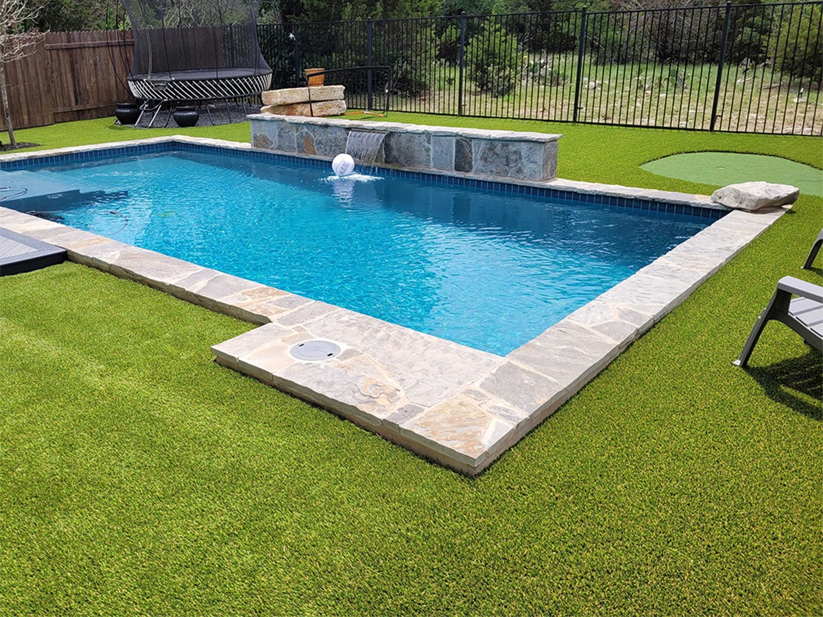 Turf around pool